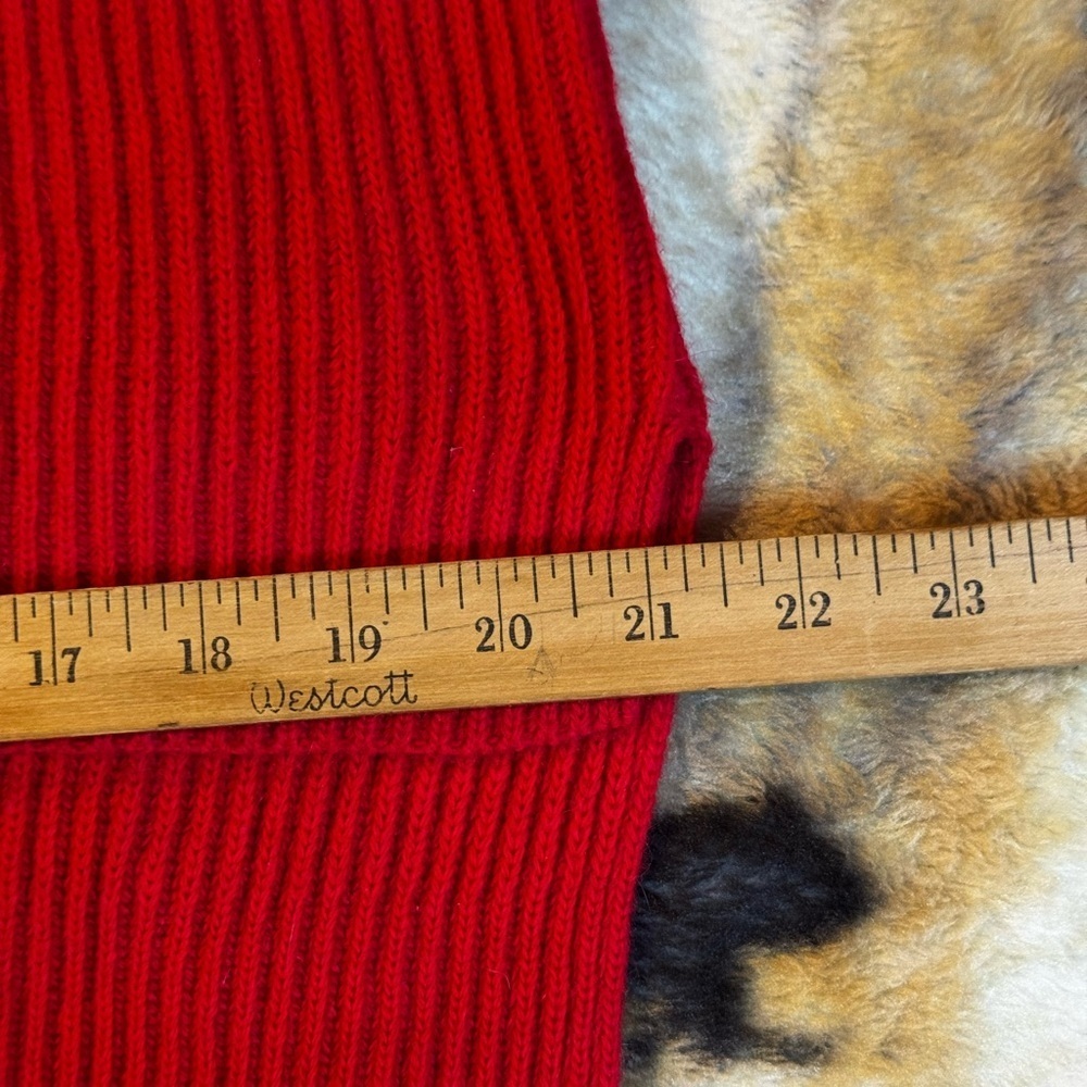 Loft Women’s L Red Burgundy Sweater Lightweight Ribbed Preppy Hi Low Waist Line - Picture 8 of 10